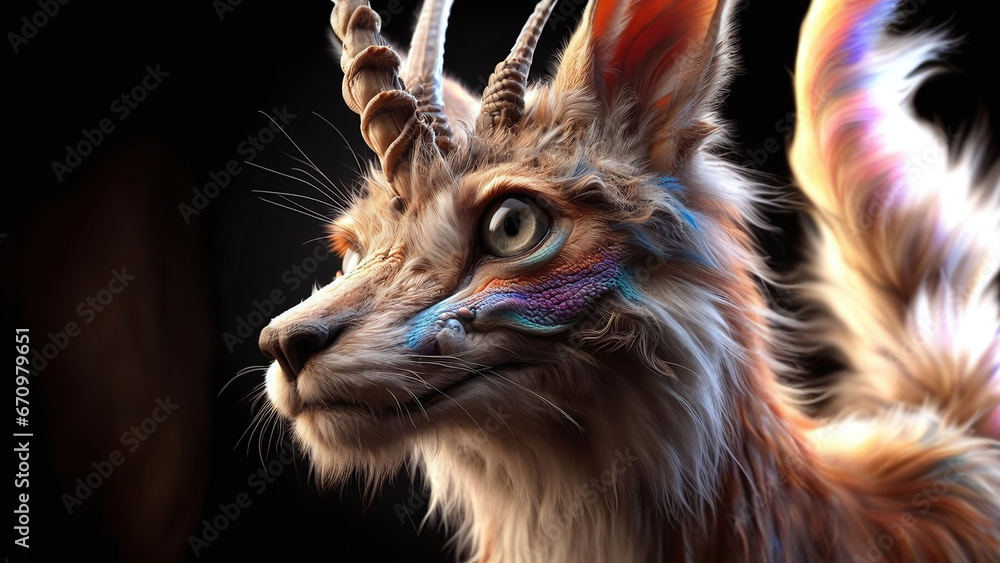 Rainbow Lynx: AI Generated Illustration for Christmas Wallpaper

