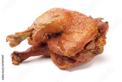 Принти на полотні grilled chicken leg  on white background