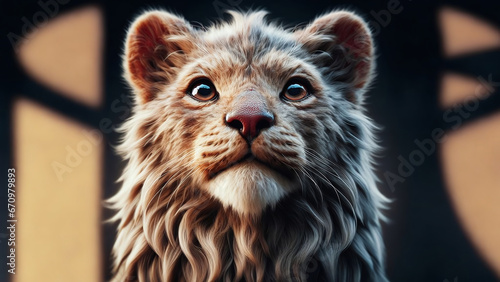 Majestic Lion  AI Generated Illustration of a Powerful Predator  