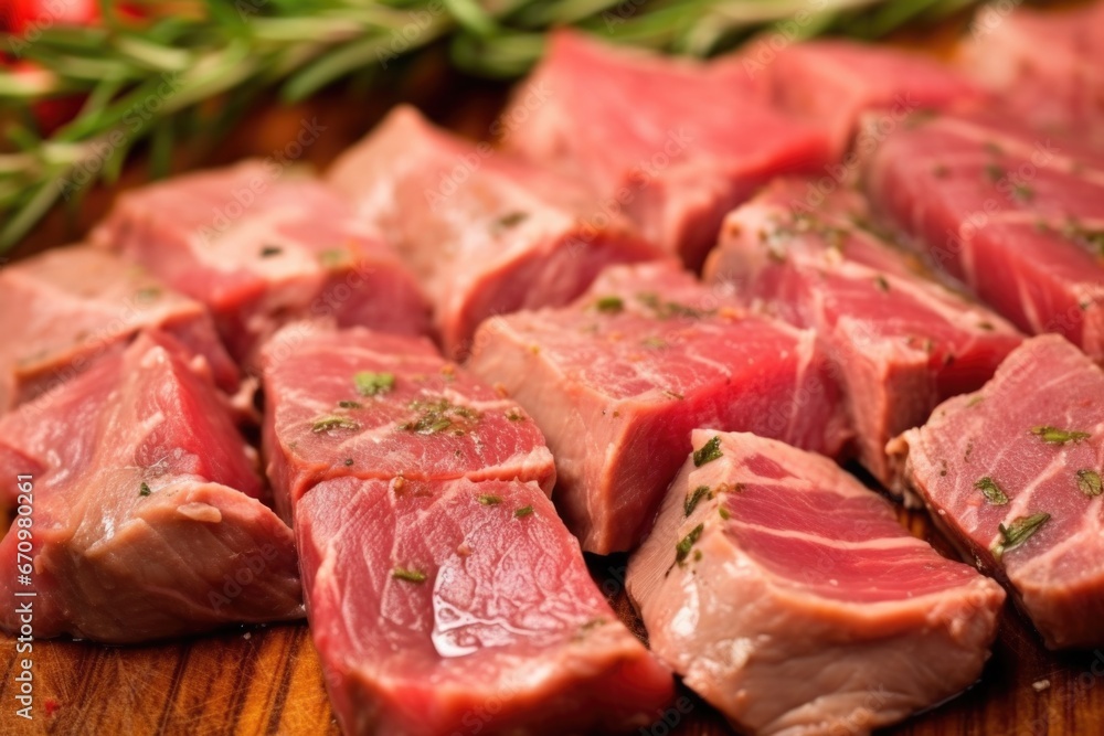 close-up shot of marinated lamb chops showing grill marks