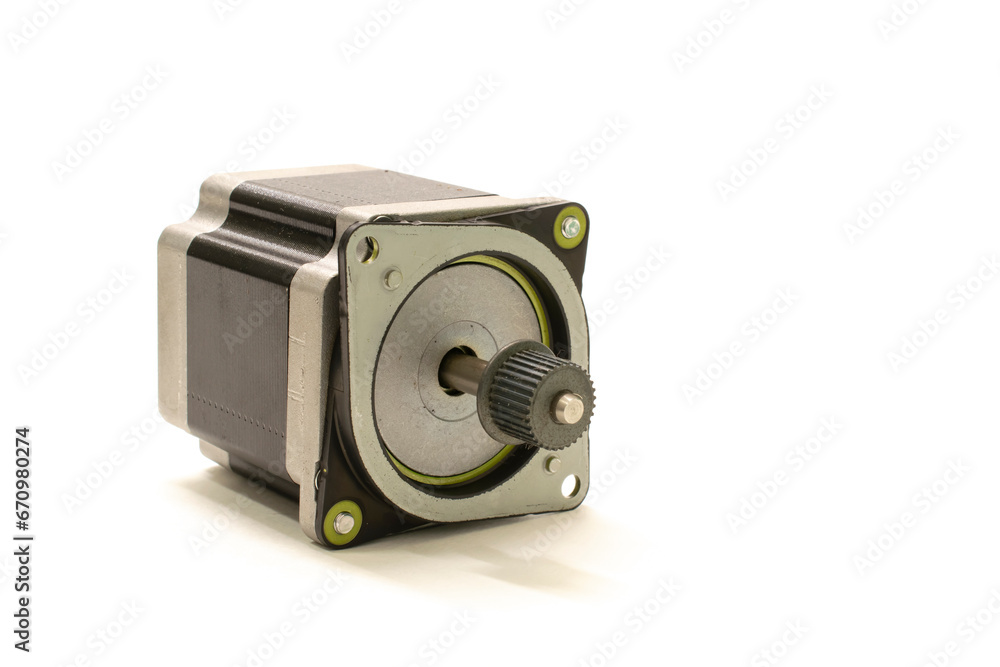 electric stepper motor on white background