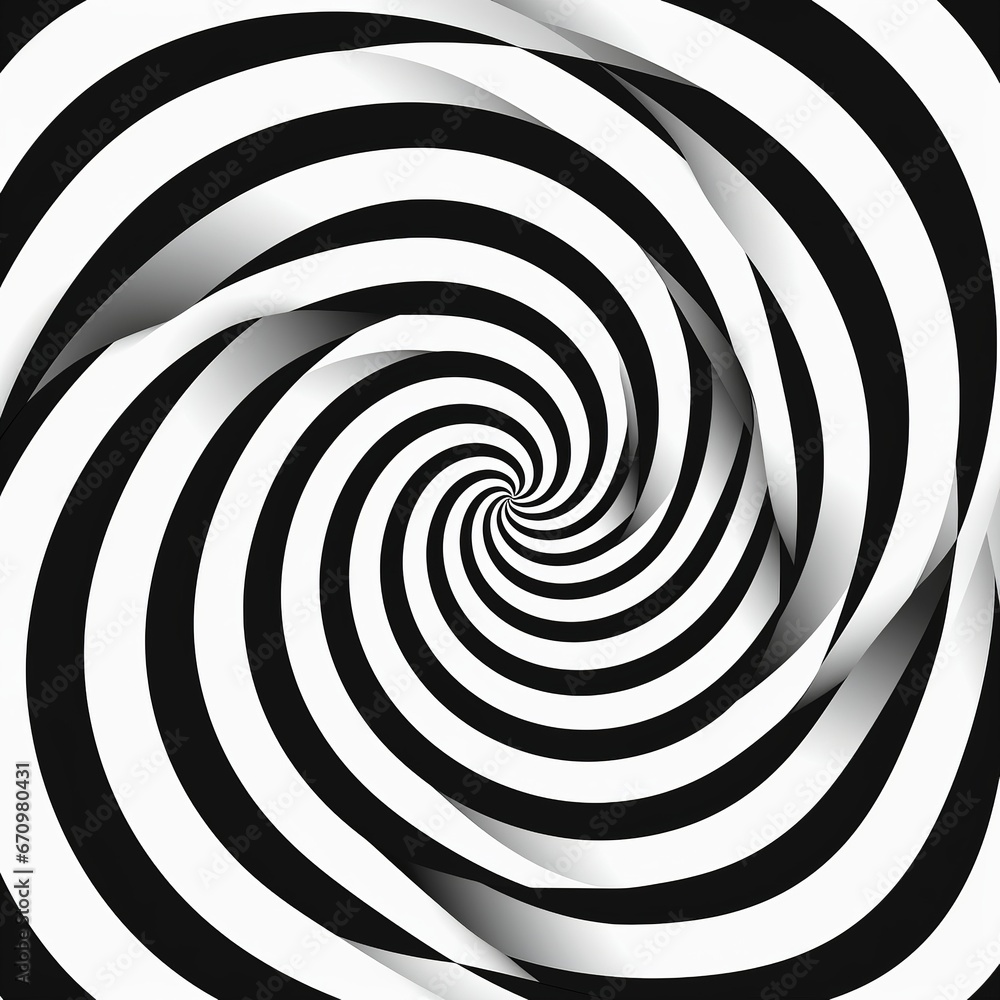 Fototapeta premium illustration of optic illusion black and white solid color, Generative ai