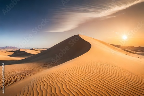 the heart of the desert  an expansive sand dune landscape - AI Generative