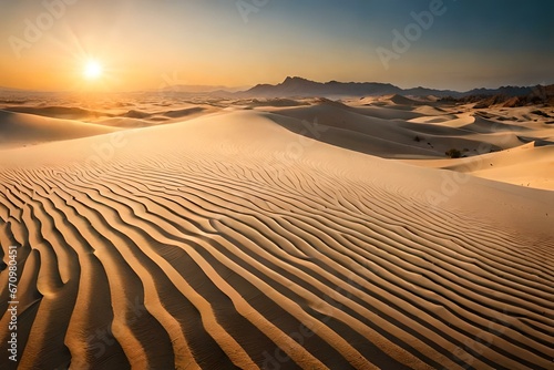 the heart of the desert, an expansive sand dune landscape - AI Generative