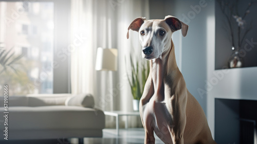 A groomed dog in a tidy home embodies care.