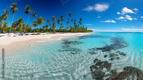 Fototapeta Naklejka Na Ścianę i Meble -  Dominicana beach and sea landscape.