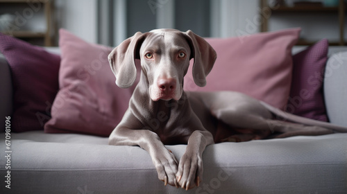 Dog in a comfy living space.