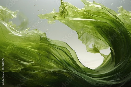Bioplastics from algae concept icon photo