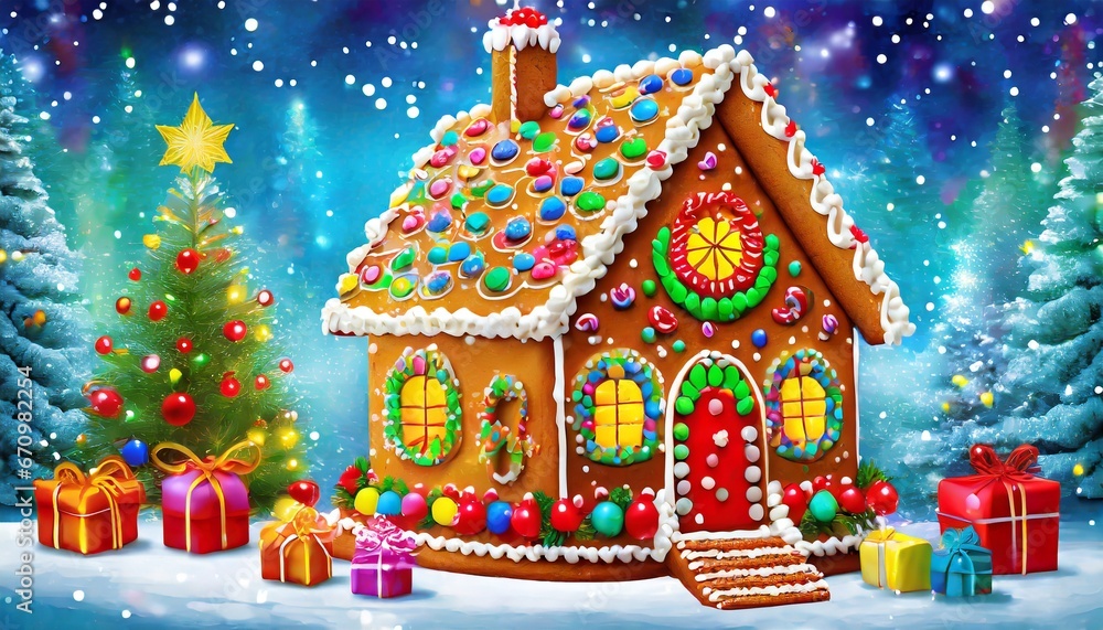gingerbread house and christmas tree gingerbread house and christmas tree