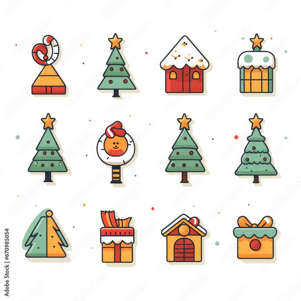 Christmas icon set stock illustration