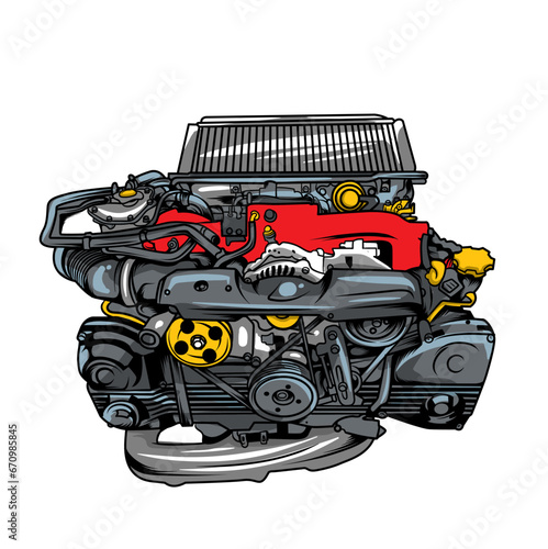 engine car vector
