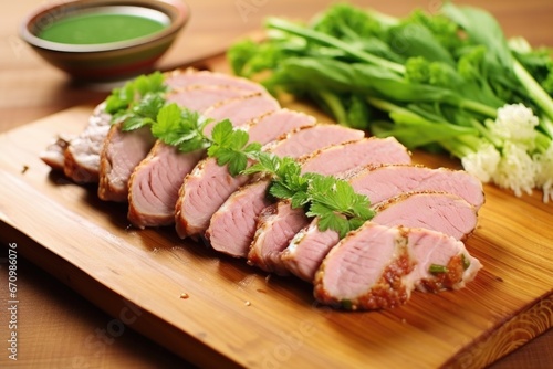 herb-marinated pork tenderloin on bamboo mat