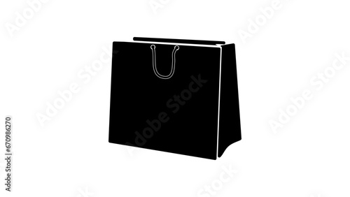 Shopping Bag, black isolated silhouette