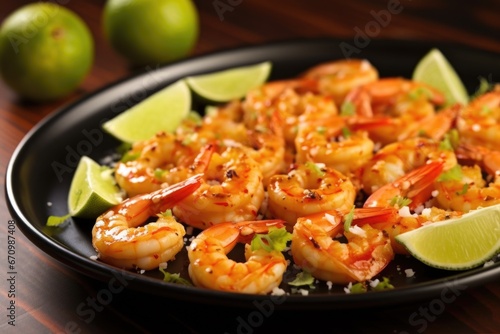 shrimp amid spreading chili lime glaze