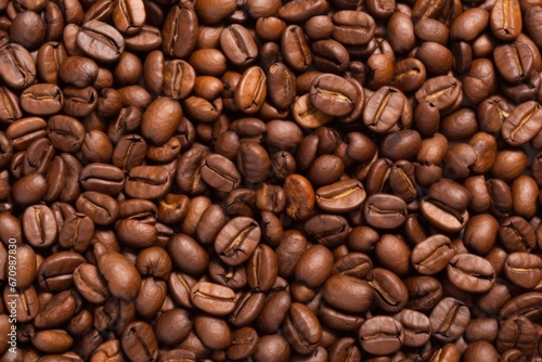 extreme close-up of brown roasted coffee bean texture