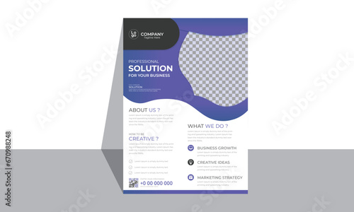 Attractive shapes & colors corporate brand business flyer design concept. best quality business leaflet, modern flier