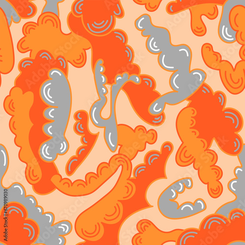 Abstract vector colorful seamless pattern with wave shapes 