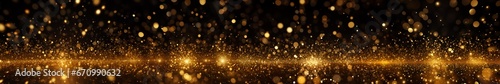 Abstract image of festive gold glitter as a background. The image can be used as a background for a banner, for greeting cards for the New Year or other holidays.