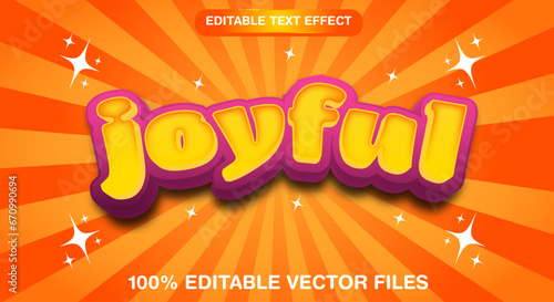 Editable text effect joyful cartoon text effect