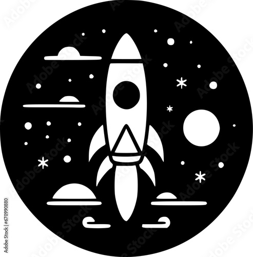 Space | Black and White Vector illustration