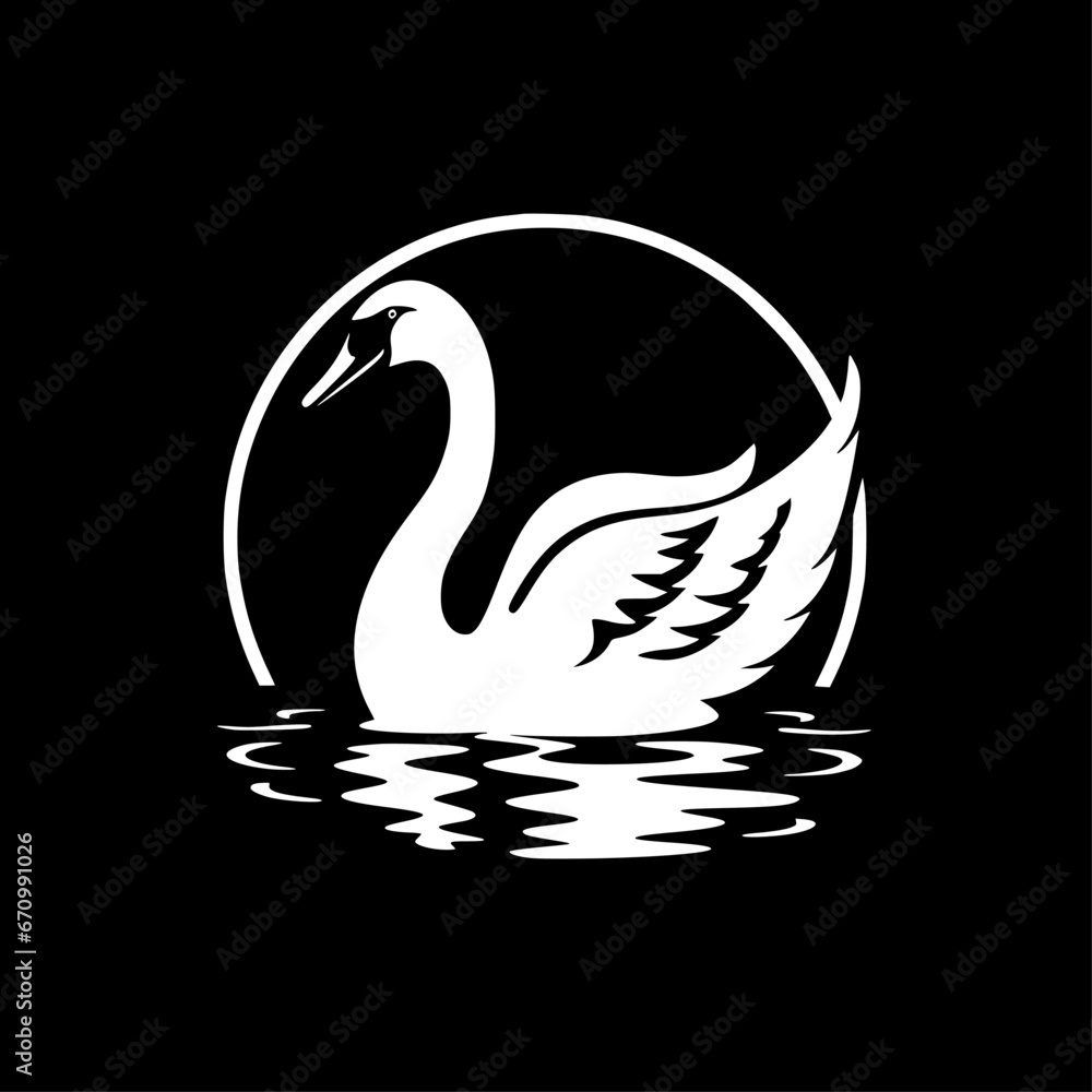 Swan | Black and White Vector illustration Swan | Black and White Vector illustration
