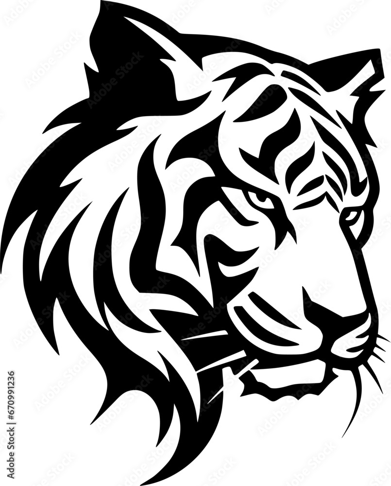 Fototapeta premium Tiger | Minimalist and Simple Silhouette - Vector illustration