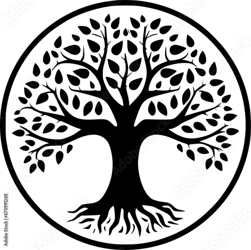 Tree of Life - Minimalist and Flat Logo - Vector illustration