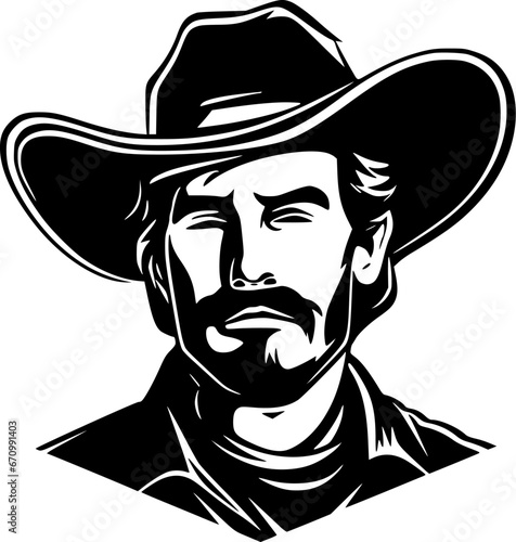 Western - Black and White Isolated Icon - Vector illustration