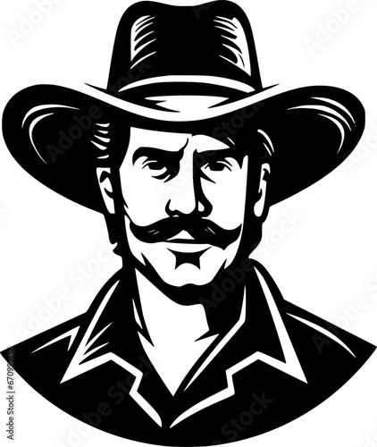Western | Black and White Vector illustration
