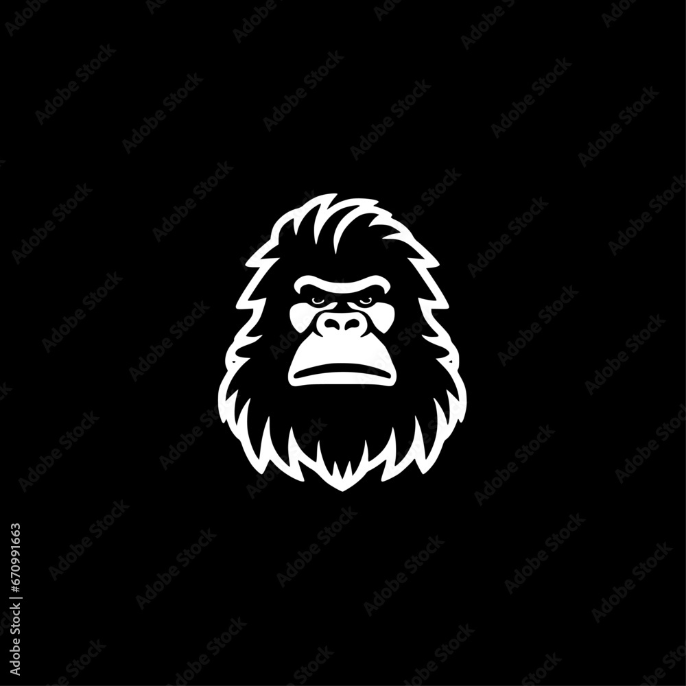 Bigfoot | Black and White Vector illustration Bigfoot | Black and White Vector illustration