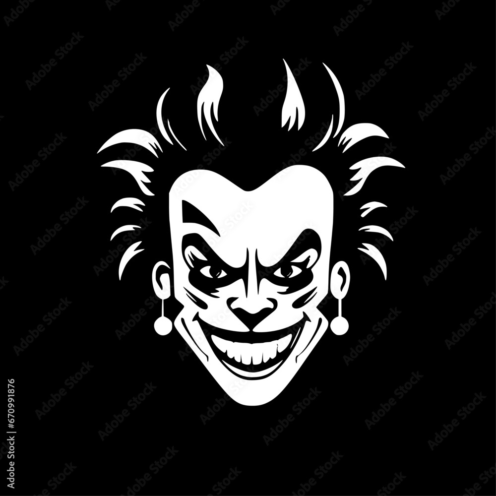 Clown - Black and White Isolated Icon - Vector illustration Clown - Black and White Isolated Icon - Vector illustration