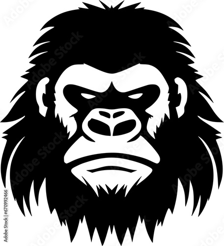 Wallpaper Mural Gorilla - Black and White Isolated Icon - Vector illustration Torontodigital.ca