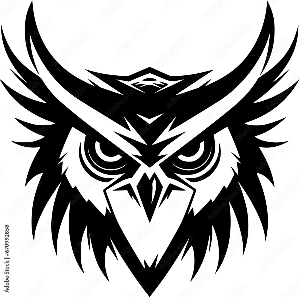 Owl | Black and White Vector illustration Owl | Black and White Vector illustration