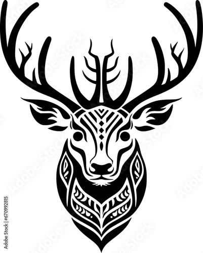 Reindeer - Minimalist and Flat Logo - Vector illustration