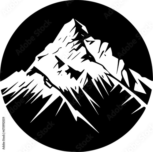 Mountain | Black and White Vector illustration