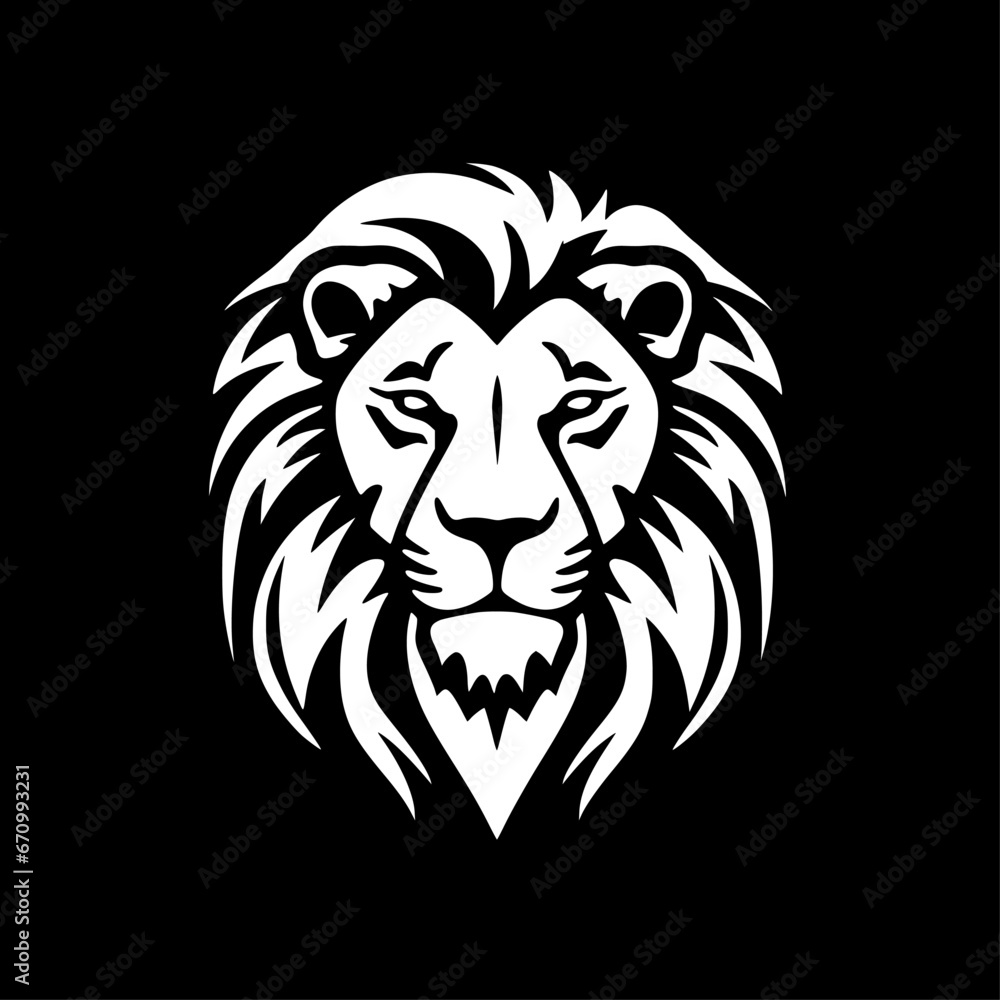 Obraz premium Lion | Black and White Vector illustration