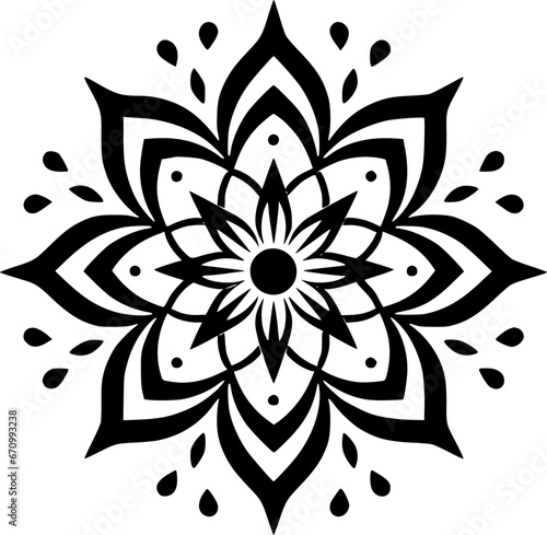 Mandala - Minimalist and Flat Logo - Vector illustration