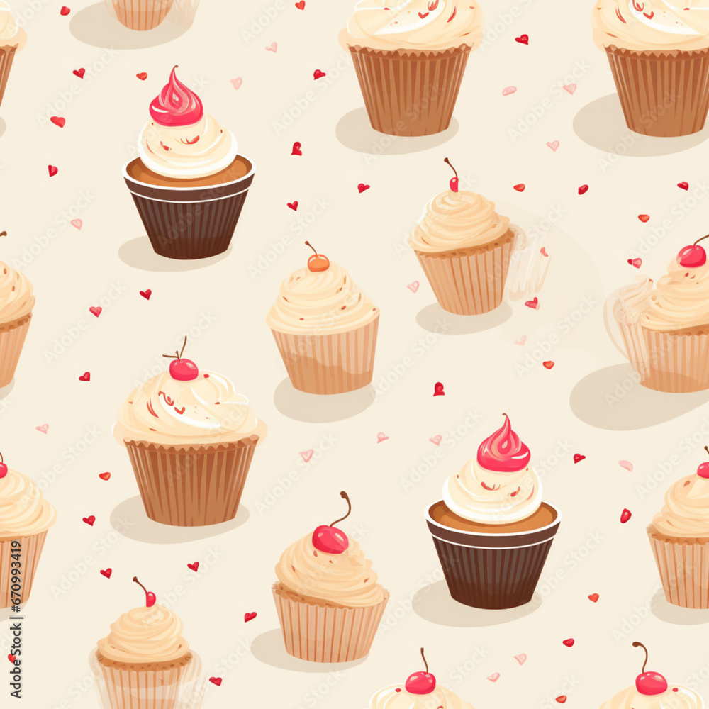 seamless pattern with cupcakes seamless pattern with cupcakes