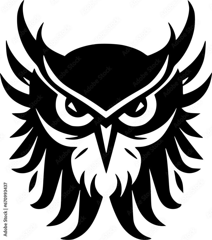 Owl - Black and White Isolated Icon - Vector illustration Owl - Black and White Isolated Icon - Vector illustration