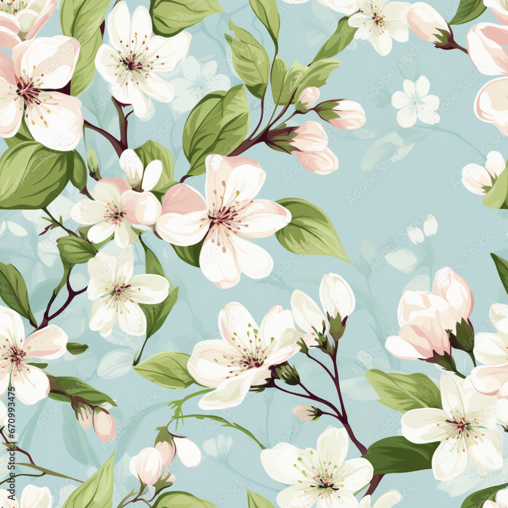 seamless background with cherry blossom
