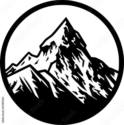 Mountain | Black and White Vector illustration