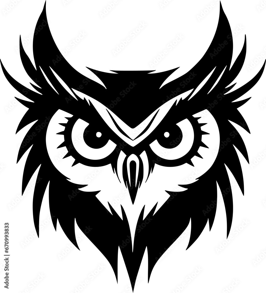 Owl | Black and White Vector illustration Owl | Black and White Vector illustration