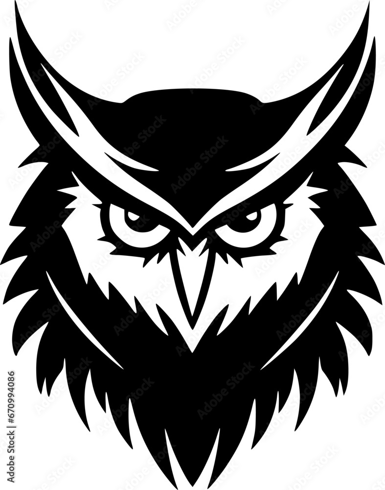 Owl | Black and White Vector illustration Owl | Black and White Vector illustration