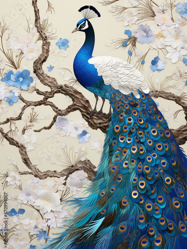 peacock on the wall texture 