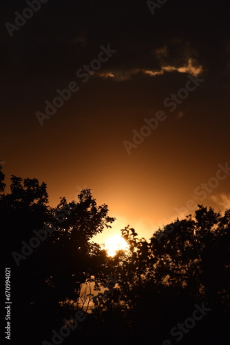 sunset over the river