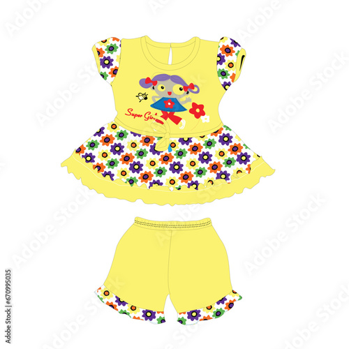 baby girls frocks with pants flower with girls print