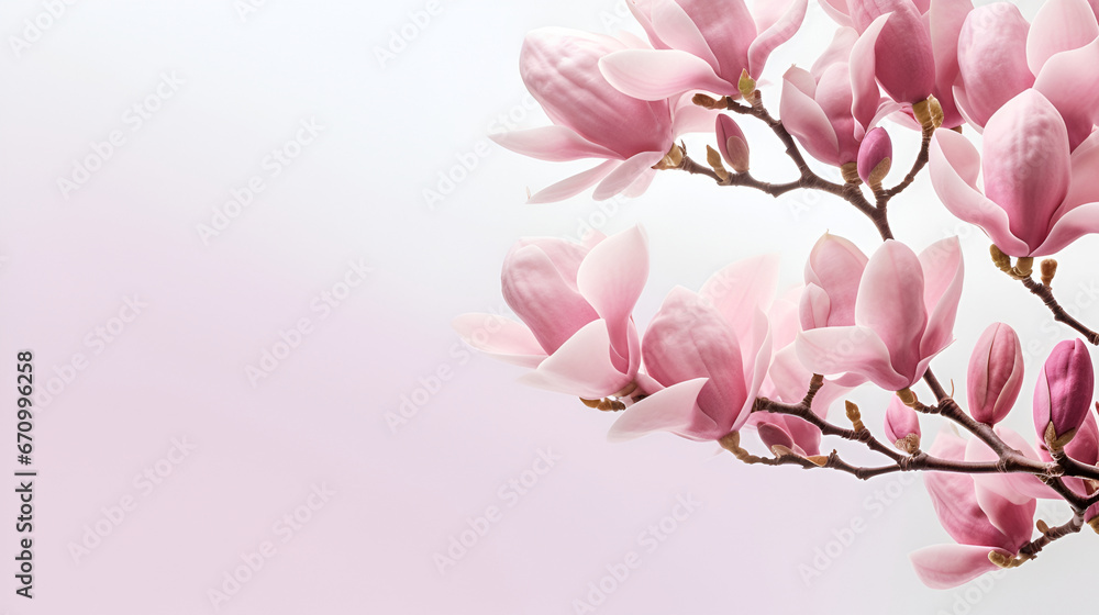 Fototapeta premium Flowers composition. Frame made of pink flowers on pastel pink background. Valentine's day, mother's day, women's day concept. Flat lay, top view, copy space