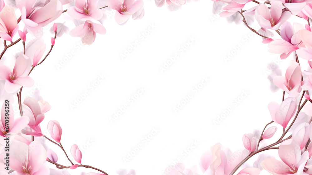 Spring minimalistic floral concept, copy space, frame