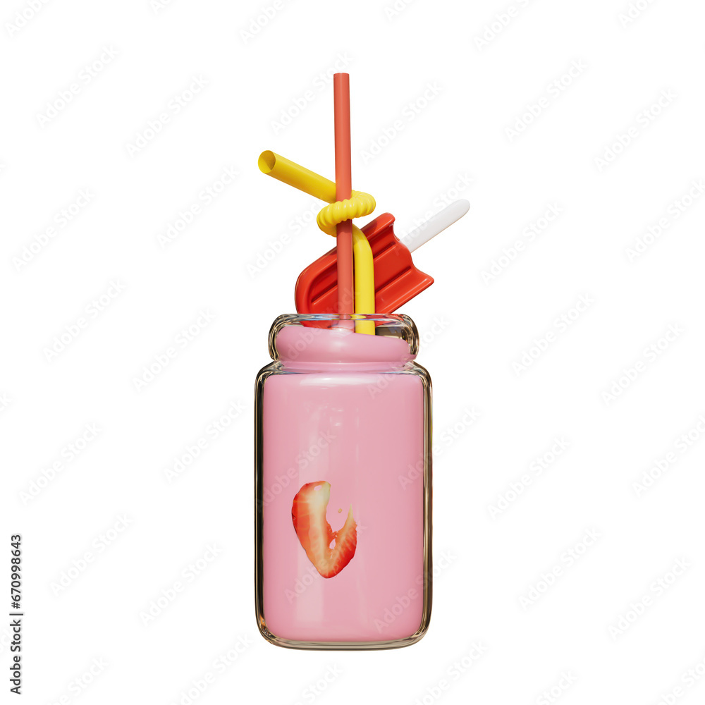 Obraz premium Smoothies Juice 3D Illustration Pack