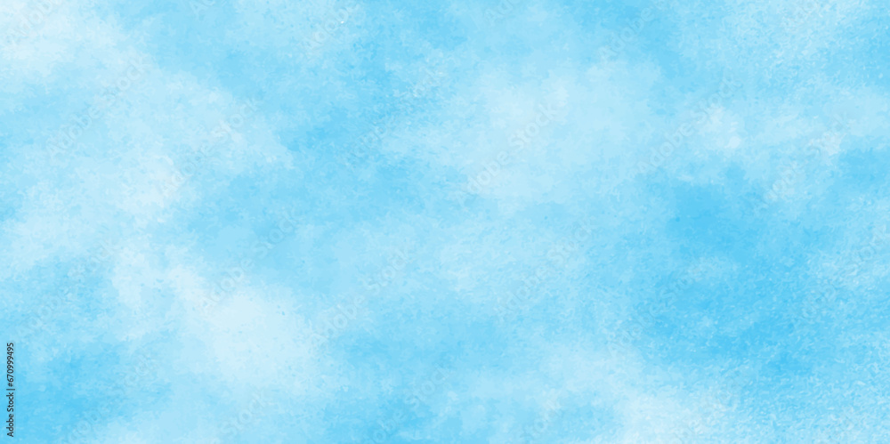Blue texture painted paper with light color, Bright blue cloudy watercolor paper texture,Cloudy watercolor shades shinny and fresh blue sky background, Beautiful and cloudy blue paper texture, - obrazy, fototapety, plakaty 